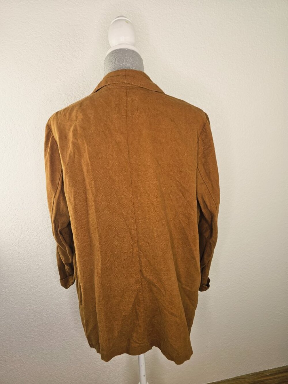 Old Navy Linen Rust-Brown Open-Front Blazer - Picture 5 of 7